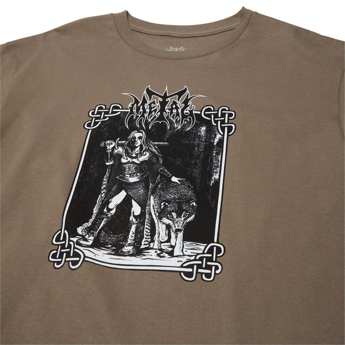 Metal Valkyrie Wolf T-Shirt - Khaki - Image 2