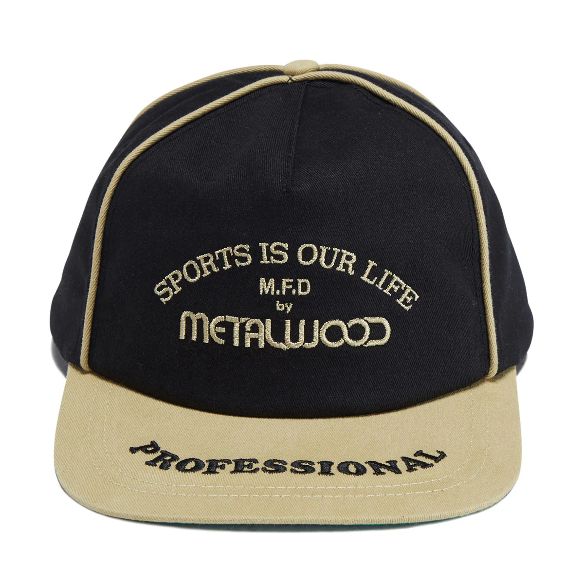Metalwood Professional Piping Snapback Hat - Black - Image 2