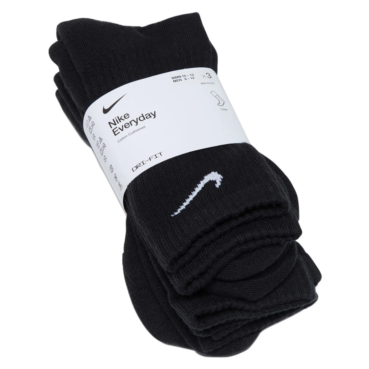Nike Everyday Cushioned 3 Pack Of Socks - Black/White - Image 2