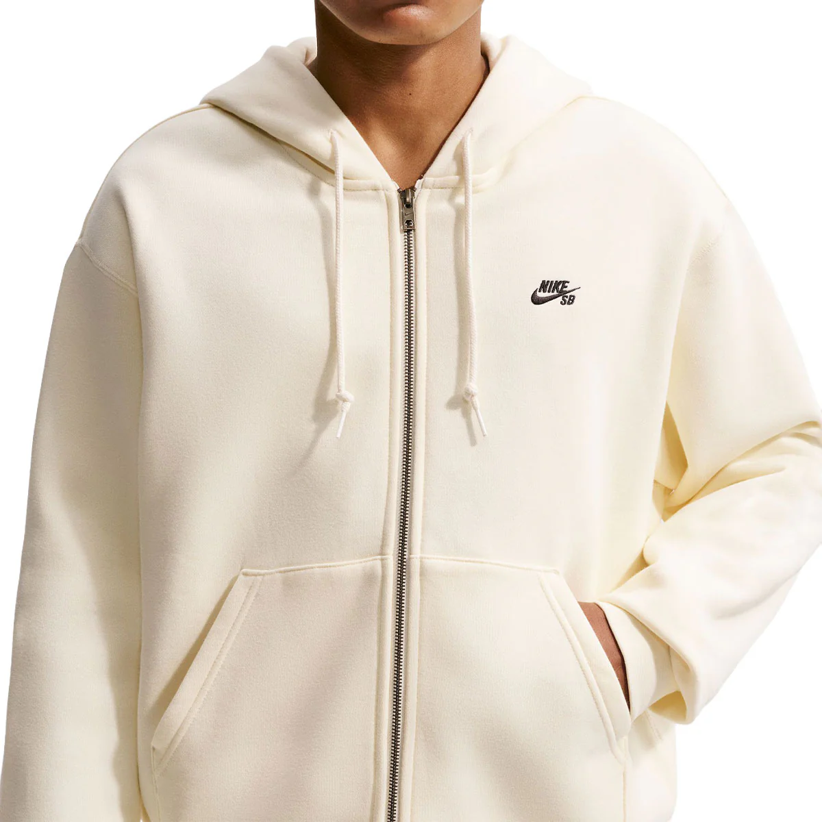 Nike SB New Logo Zip Hoodie - Coconut Milk/Black - Image 2