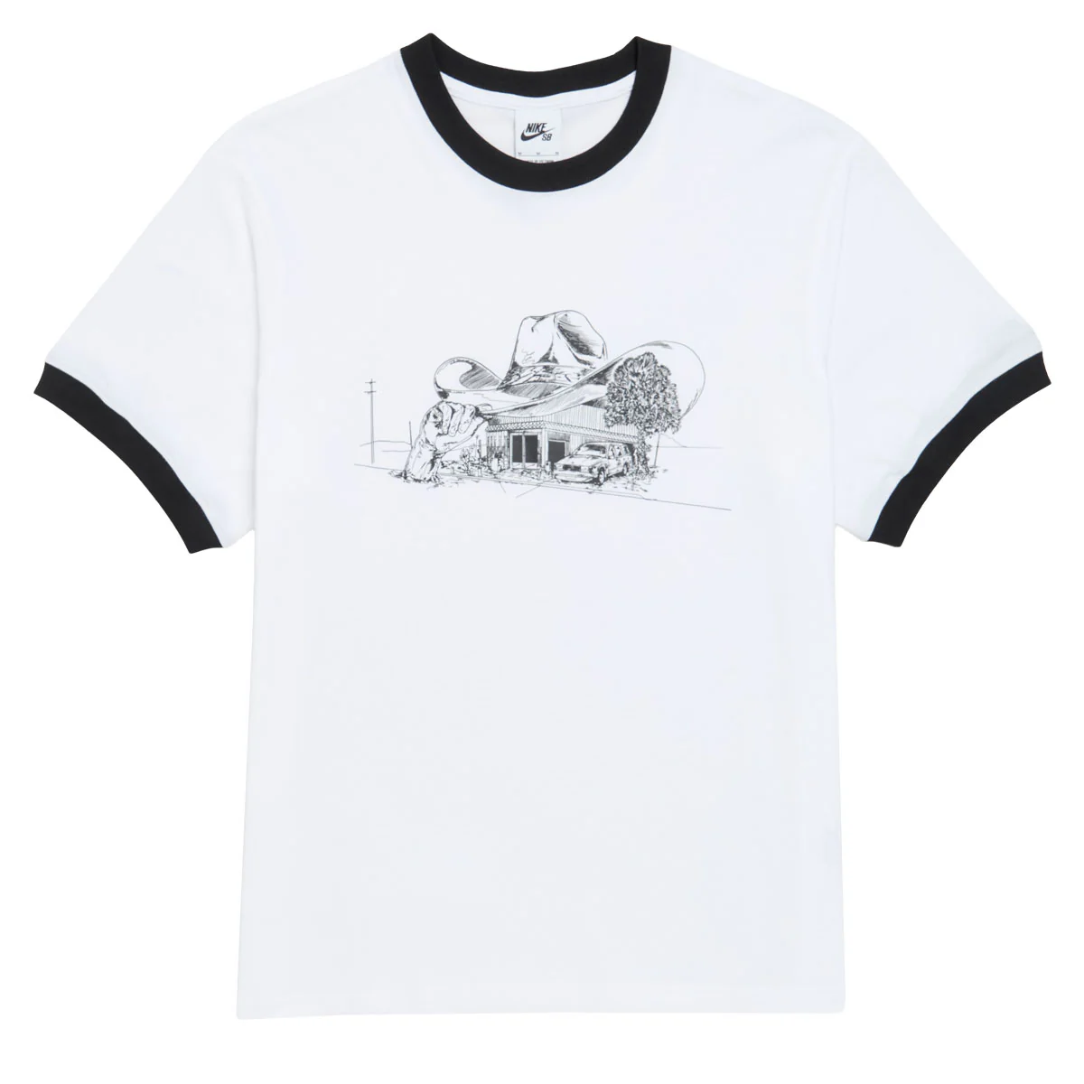 Nike SB Roadside Ringer T-Shirt - White/Black