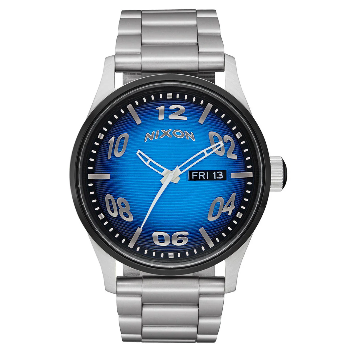 Nixon Sentry Stainless Steel Watch - Fisheye/Silver/Polar Blue