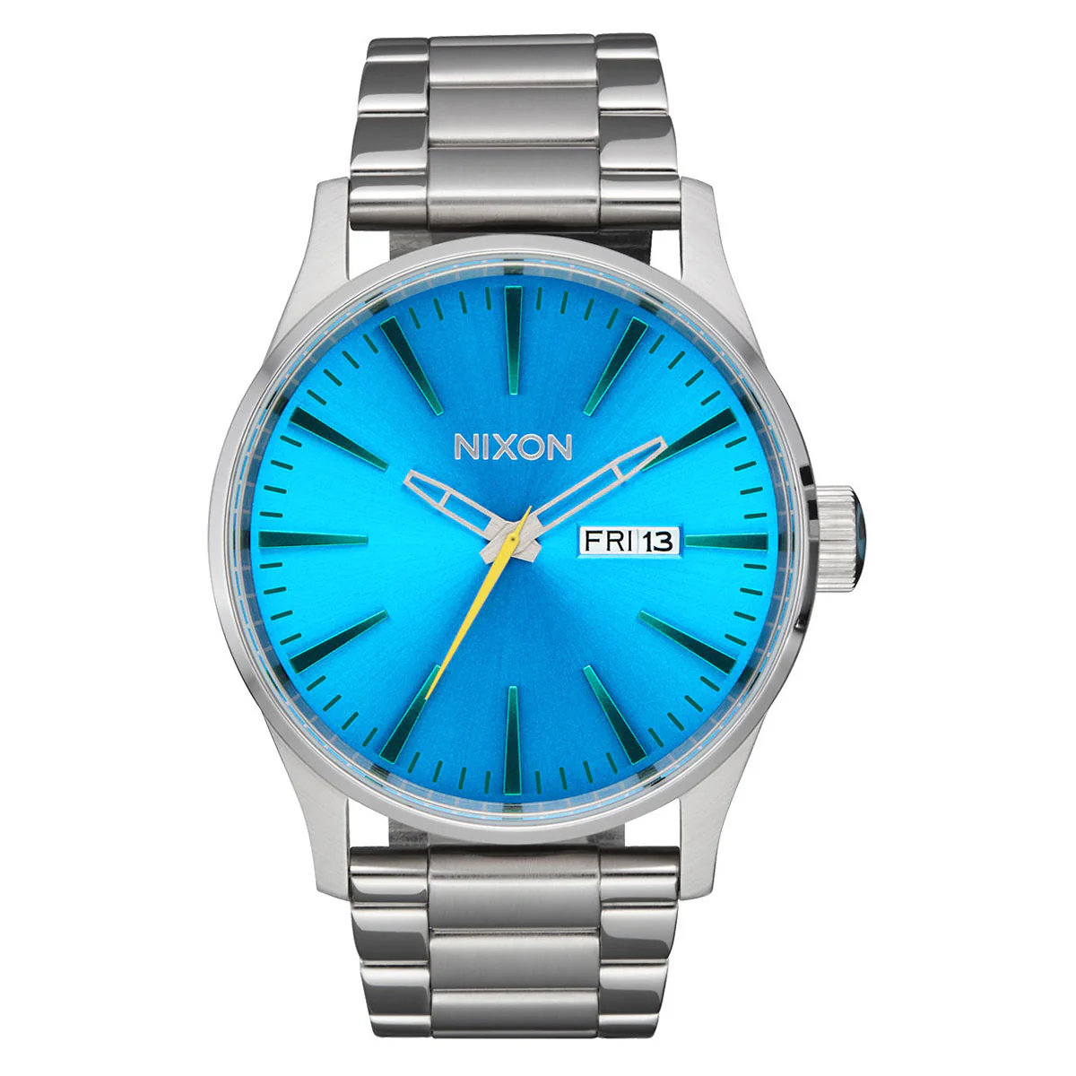 Nixon Sentry Stainless Steel Watch - Silver/Byron Blue Ombre