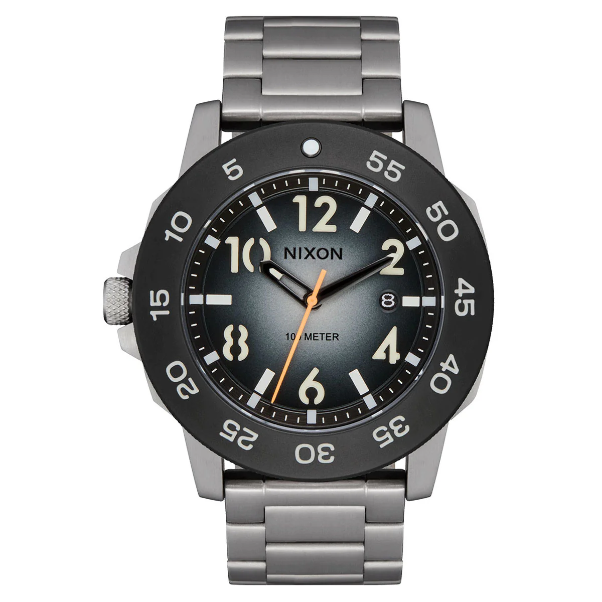 Nixon Smyth 44 Watch - Silver/Tunnel Black Ombre