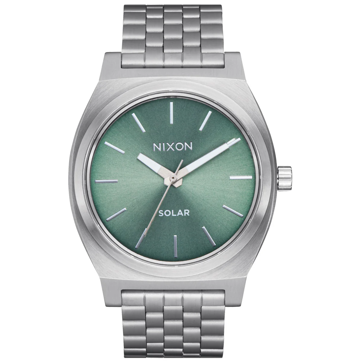 Nixon Time Teller Solar Watch - Silver/Jade Sunray