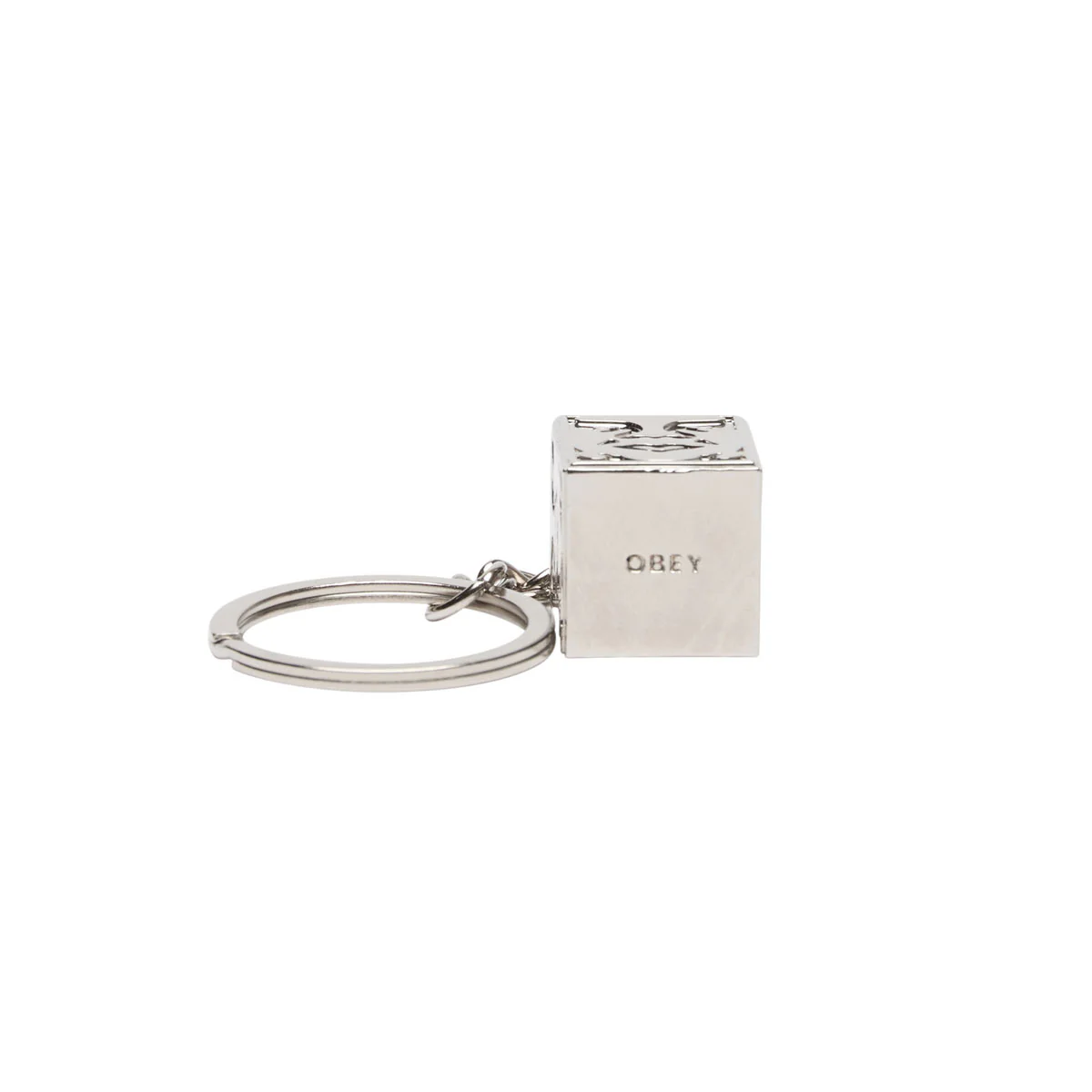 Obey Icon Face Cube Keychain - Silver - Image 2