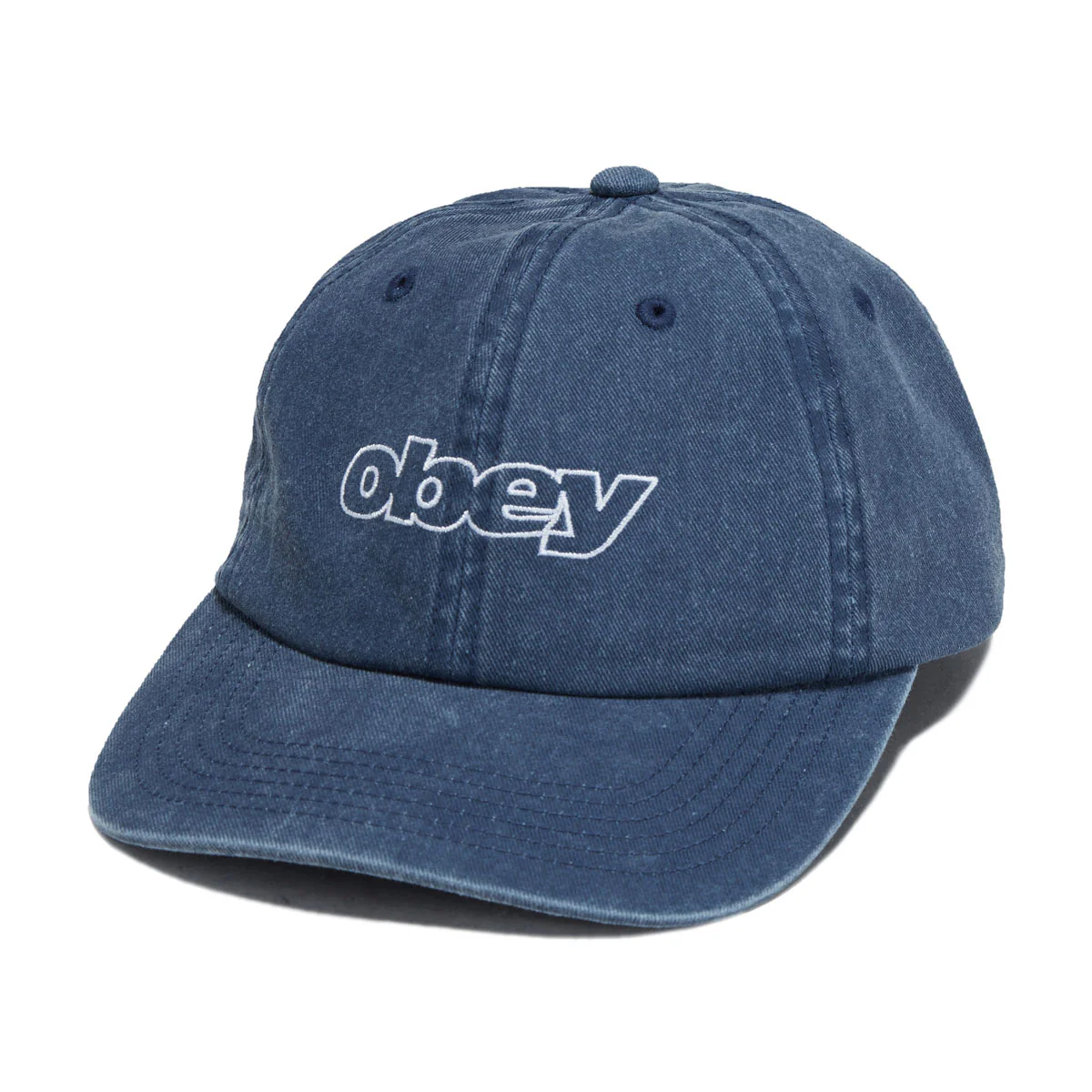 Obey Pigment Slanted 6 Panel Snapback Hat - Pigment Navy