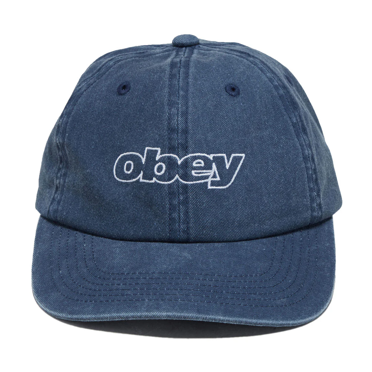 Obey Pigment Slanted 6 Panel Snapback Hat - Pigment Navy - Image 4