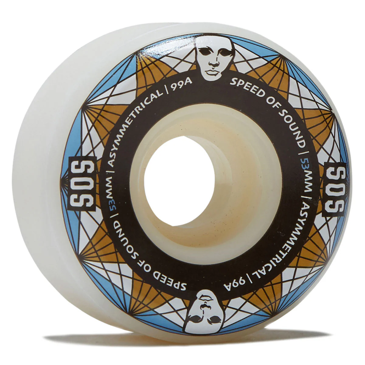 Opera SOS Barbwire Asymmetrical 99a Skateboard Wheels - White - 53mm