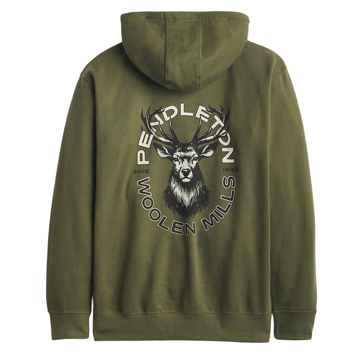 Pendleton Stag Graphic Hoodie - Military Green/Black