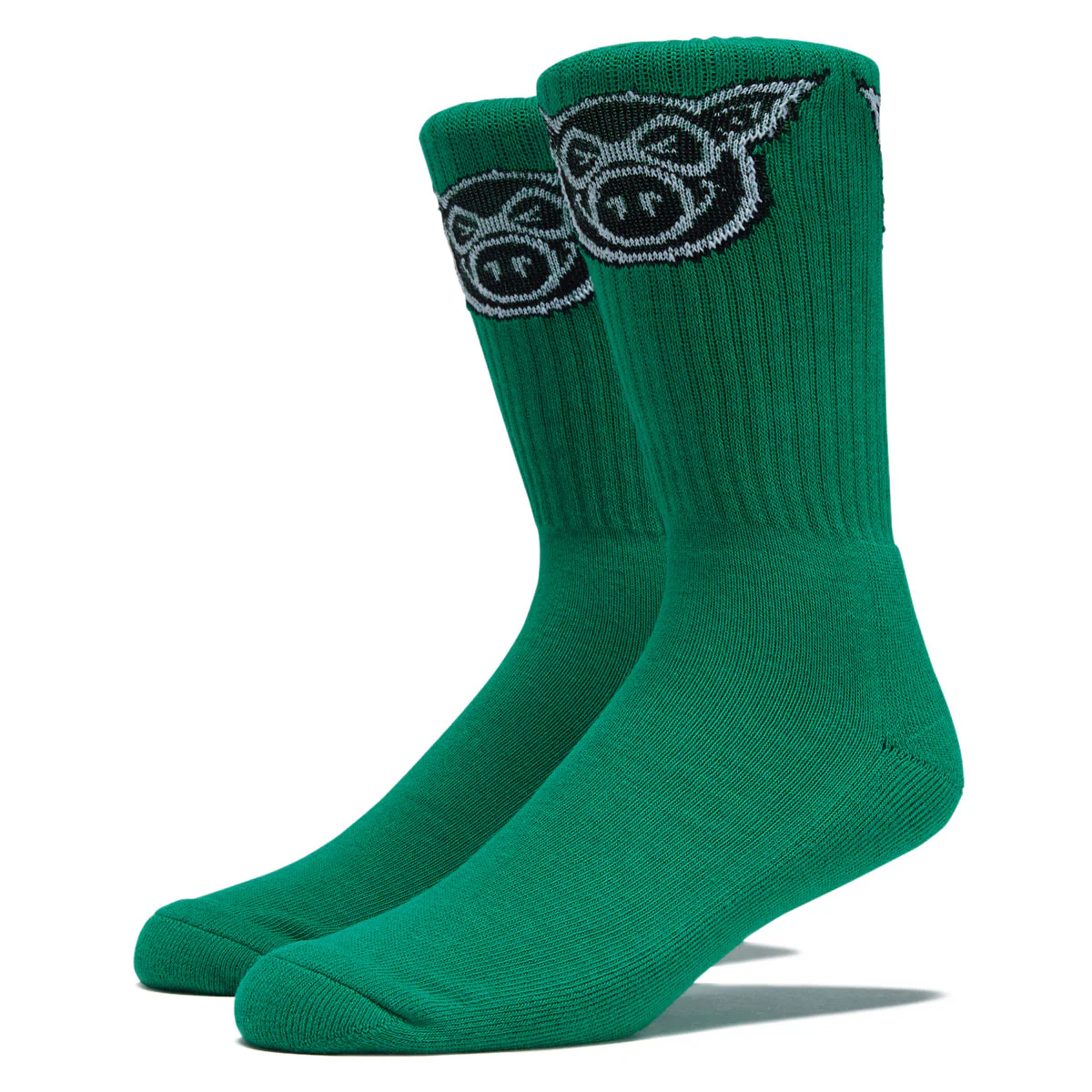Pig Head Socks - Kelly