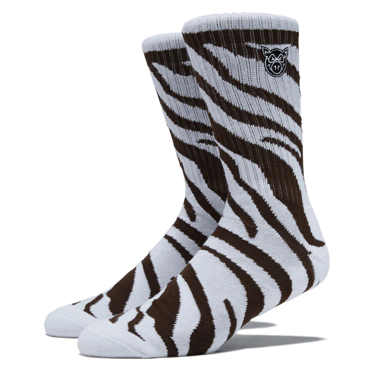 Pig Zebra Socks - Brown