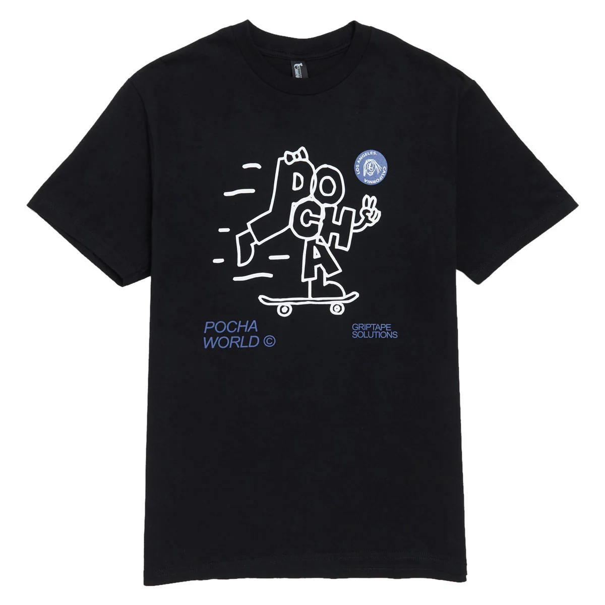 Pocha World Doodle Sk8 T-Shirt - Black