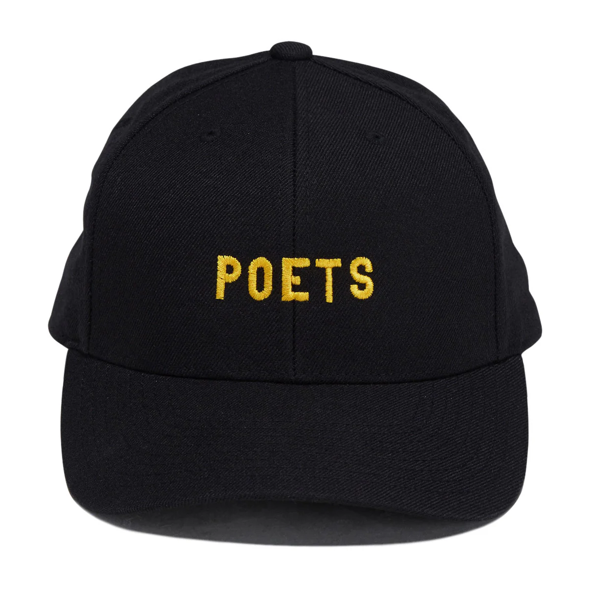 Poets Embroidered Cloth Snapback Hat - Black - Image 5