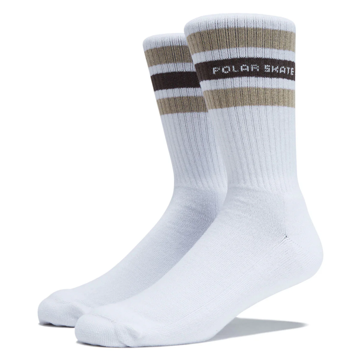 Polar Fat Stripe Rib Socks - White/Beige