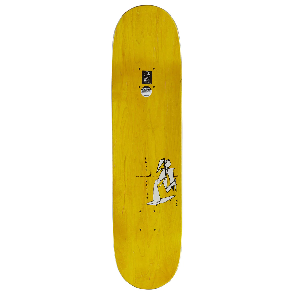Polar Team Alv Soul Portrait Skateboard Deck - Yellow - 8.00" - Image 2