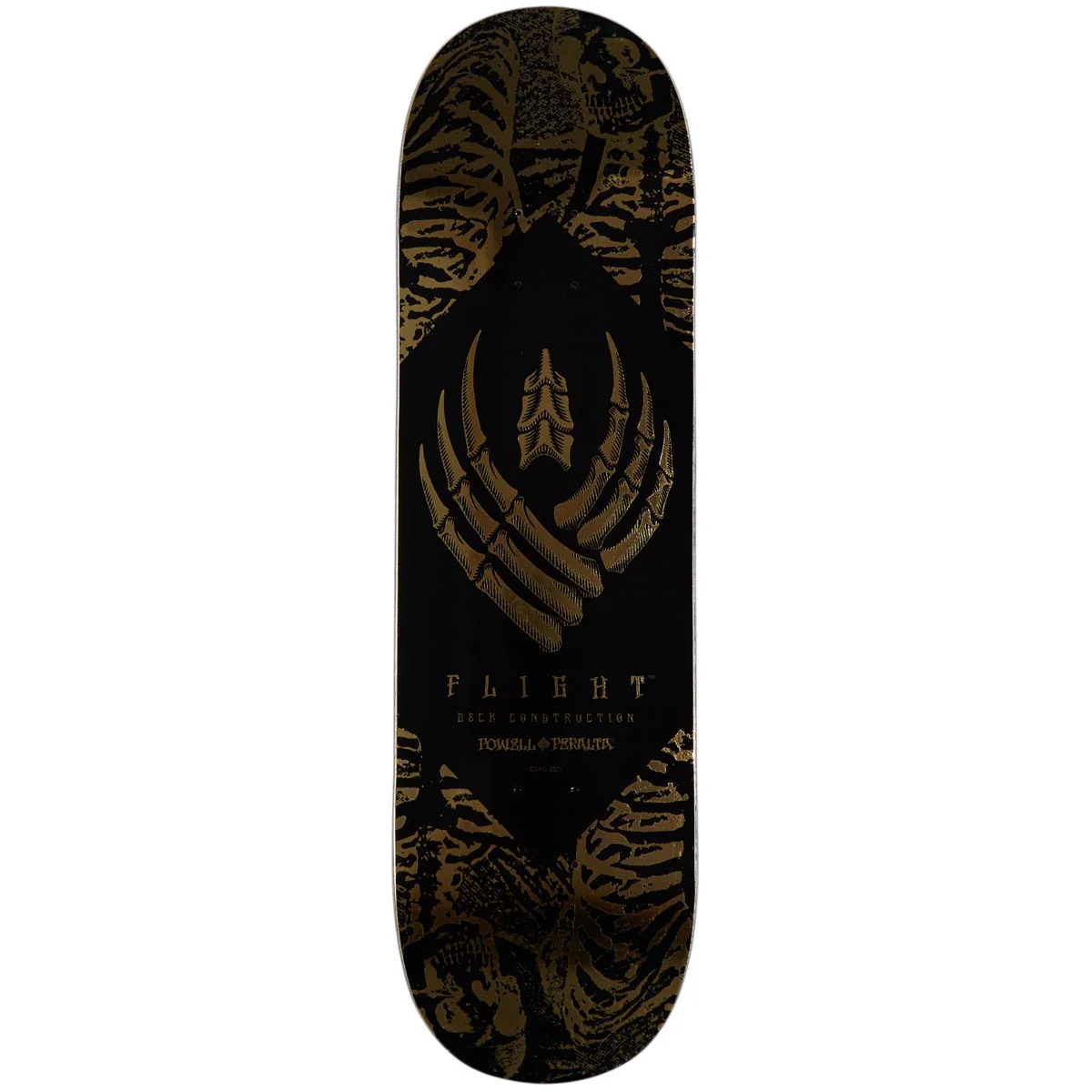 Powell-Peralta Flight Skeleton Skateboard Deck - Gold Foil - 8.63"