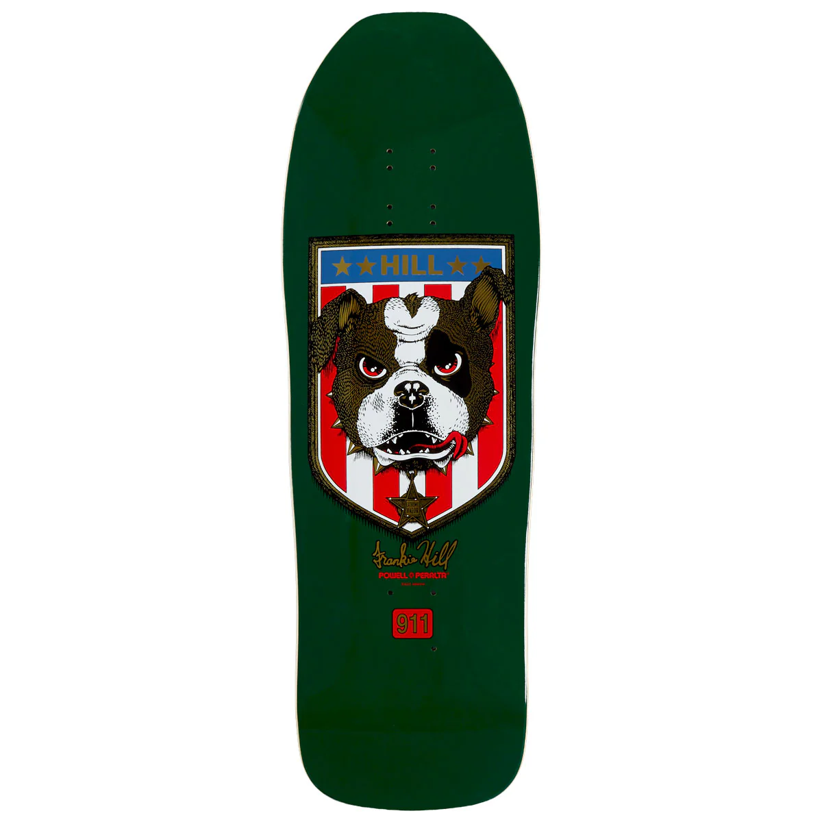 Powell-Peralta Frankie Hill Bull Dog 15 Skateboard Deck - Green/Gold Fade - 10.00"