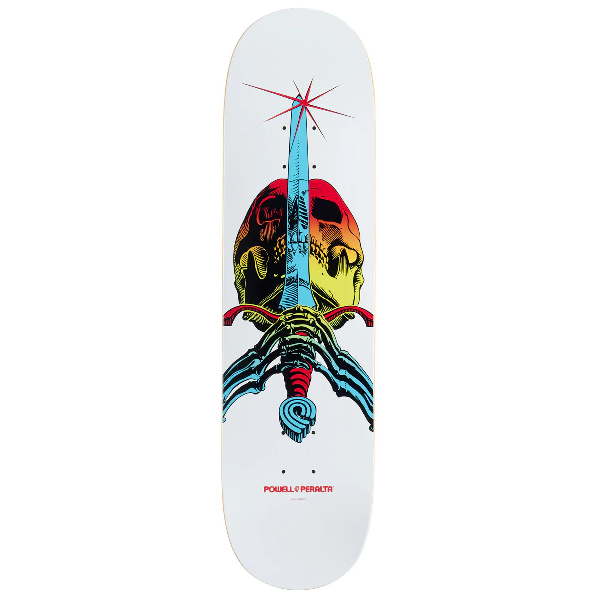 Powell-Peralta Ray Rodriguez Skull & Sword Skateboard Deck - Yellow Fade/White - 8.25"
