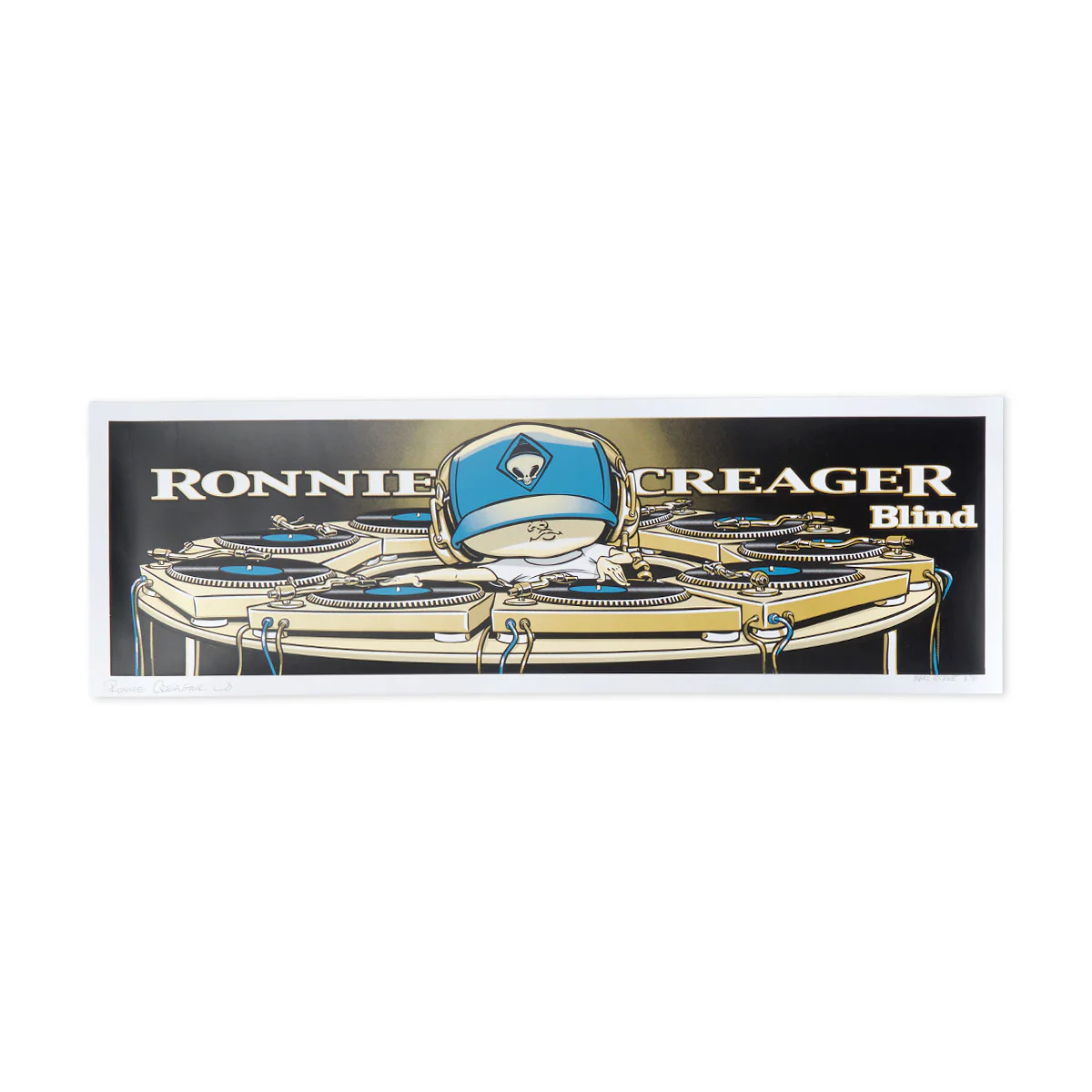 Pragmatic Prints x Blind Ronnie Creager Mixmaster Print - Gold/Blue