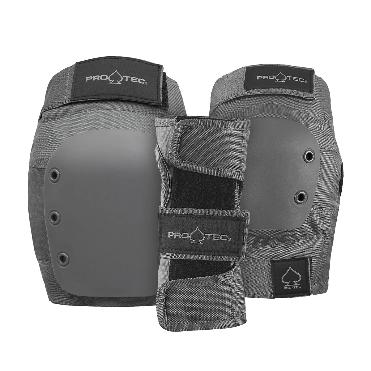 Pro-Tec Street Adult 3 Pack Open Back Set Of Pads - Grey