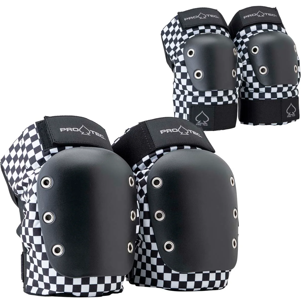 Pro-Tec Street Knee/Elbow Open Back Set of Pads - Checker