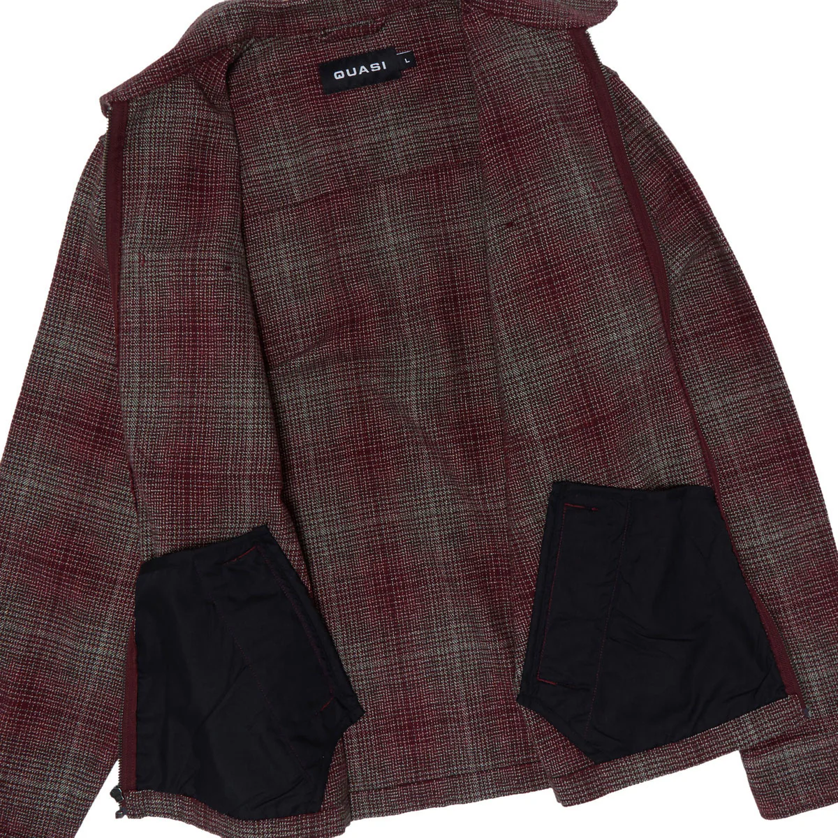 Quasi Grain Full Zip Shirt Jacket - Oxblood - Image 3