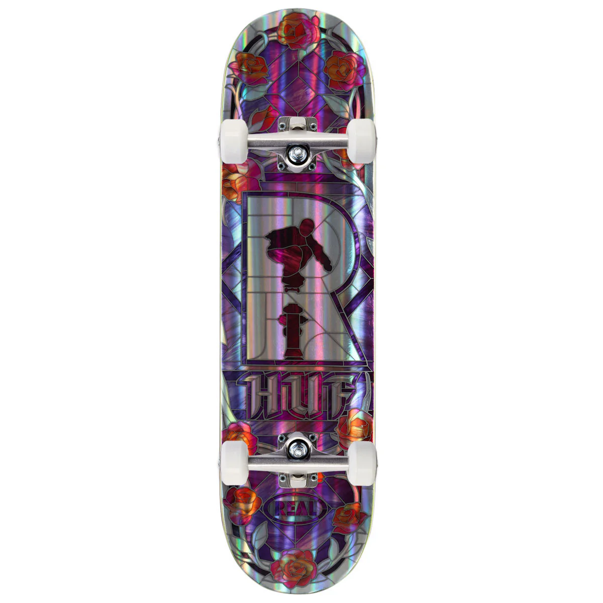Real Huf Holographic Cathedral Skateboard Complete - 8.25"