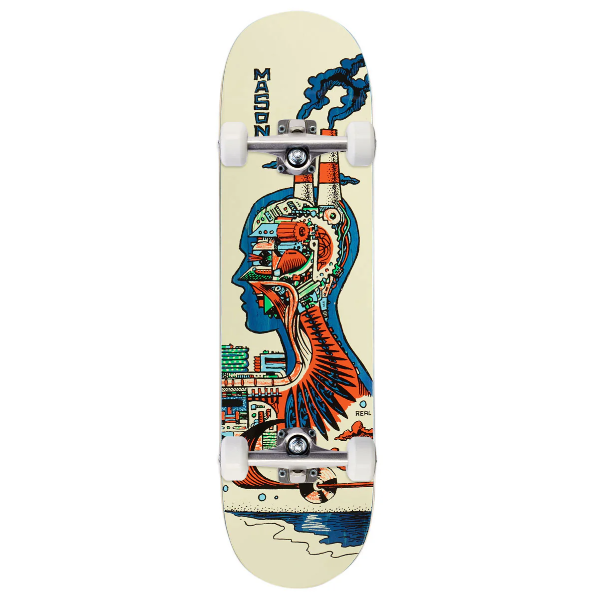 Real Mason Artificial Skateboard Complete - Cream - 8.28"
