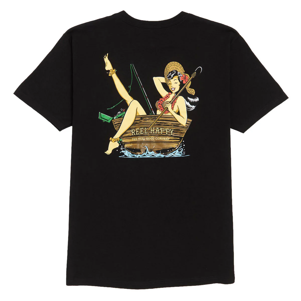 Reel Happy Easy Life T-Shirt - Black