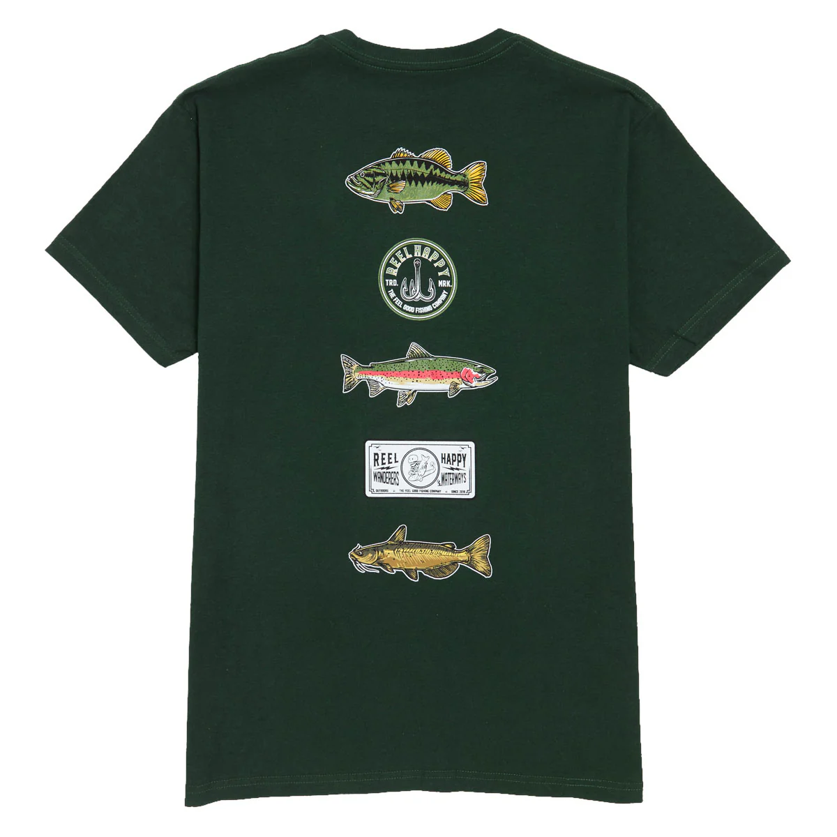 Reel Happy Freshies T-Shirt - Forest Green