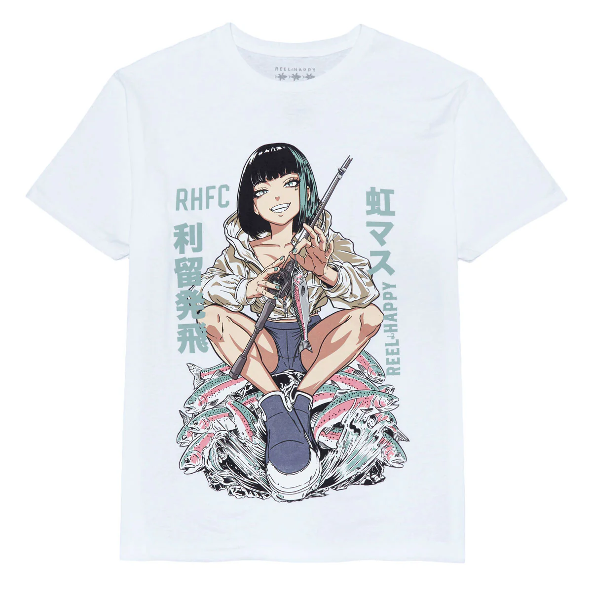 Reel Happy Nijimasu T-Shirt - White
