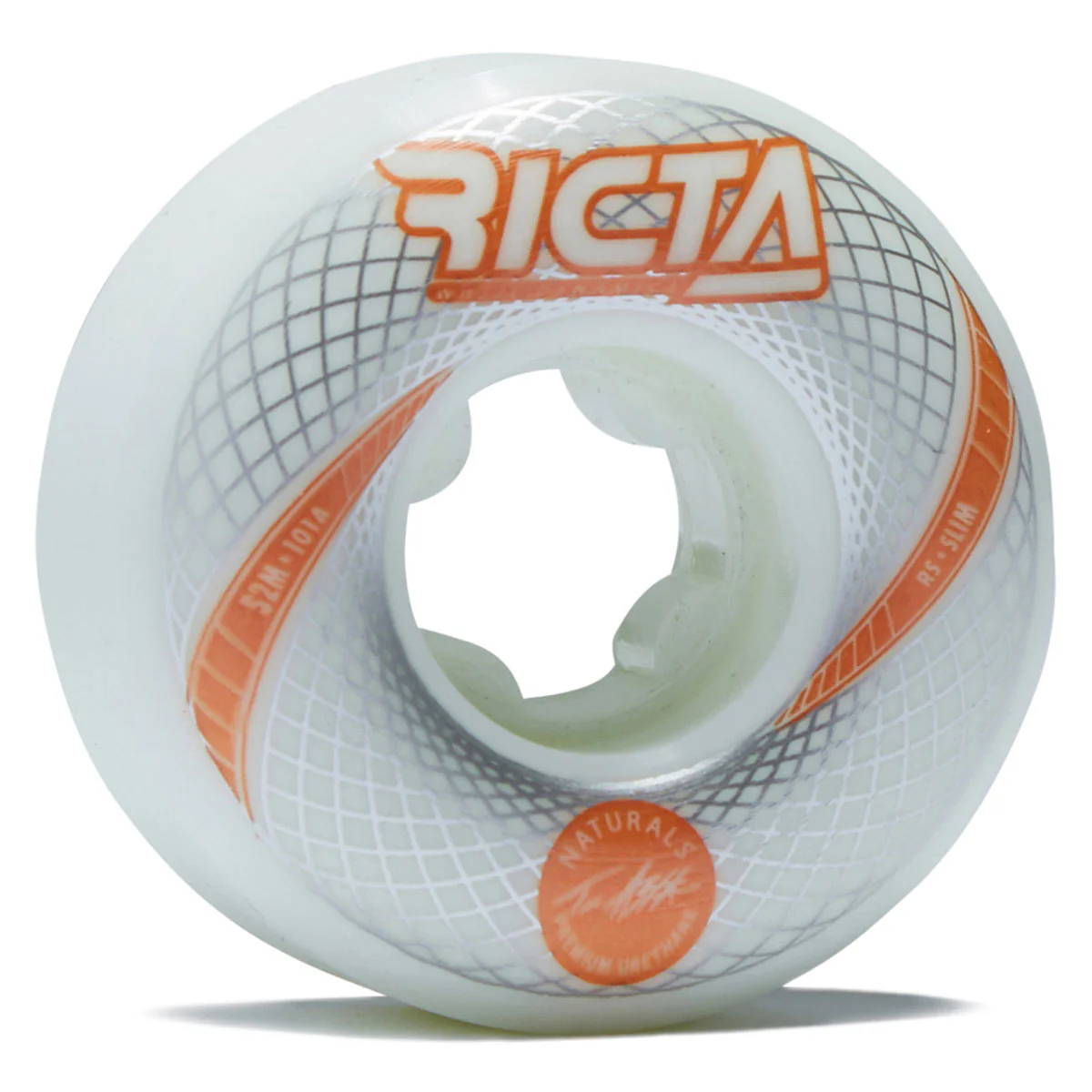Ricta Asta Vortex Naturals Slim 101a Skateboard Wheels - White - 52mm