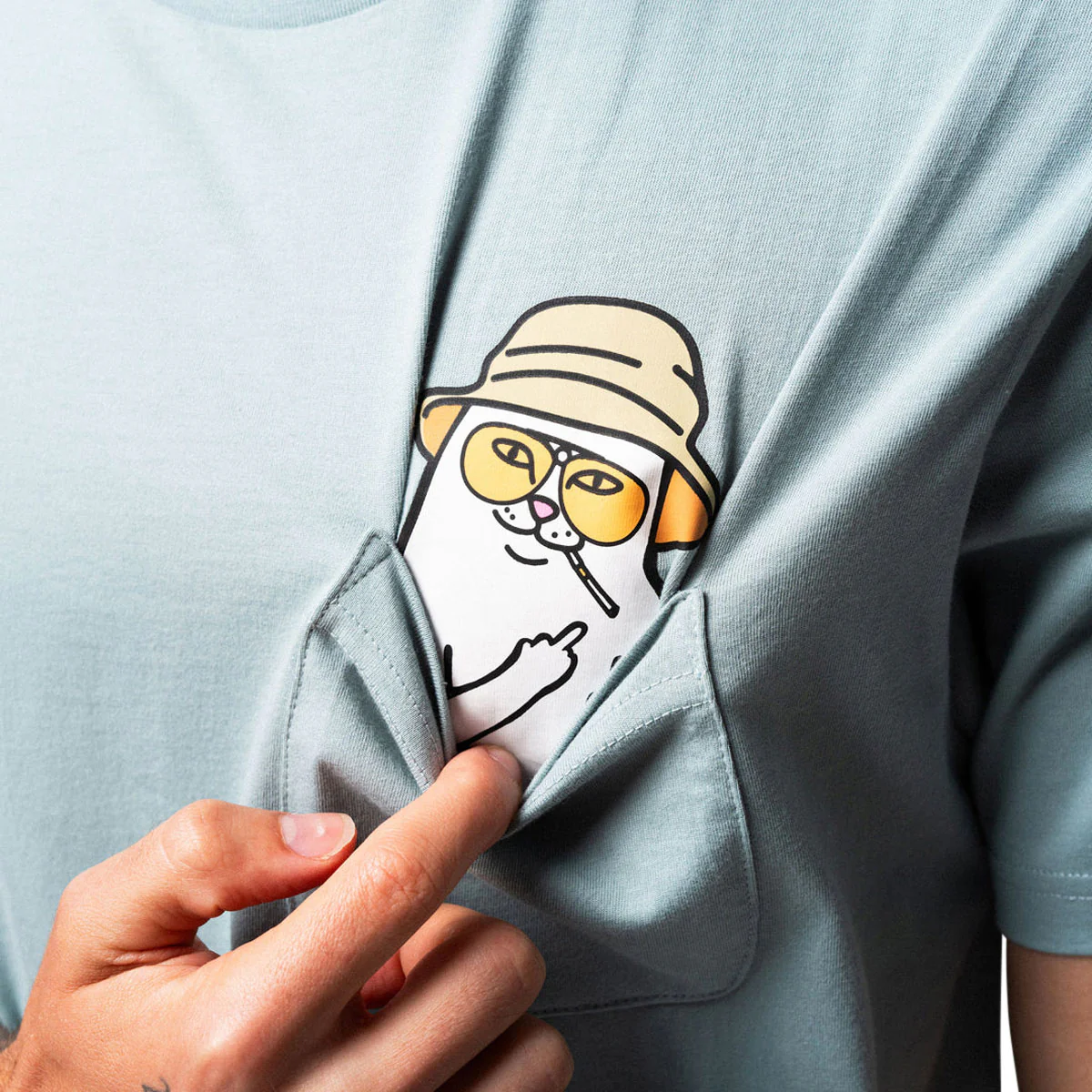 RIPNDIP Nermal S Thompson Pocket T-Shirt - Silver Blue - Image 3