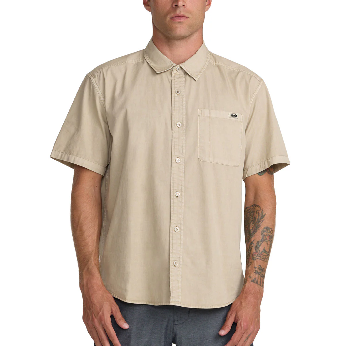 RVCA ANP Short Sleeve Shirt - Light Khaki