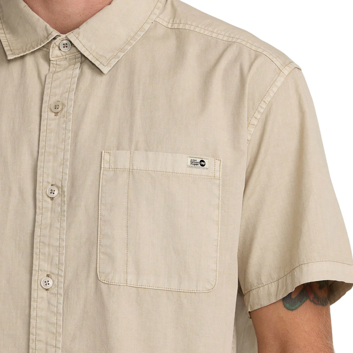 RVCA ANP Short Sleeve Shirt - Light Khaki - Image 4