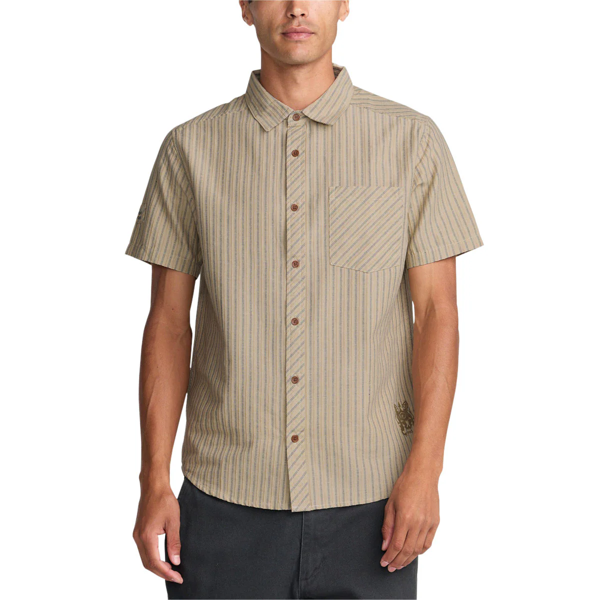 RVCA Archive Stripe Shirt - Light Khaki