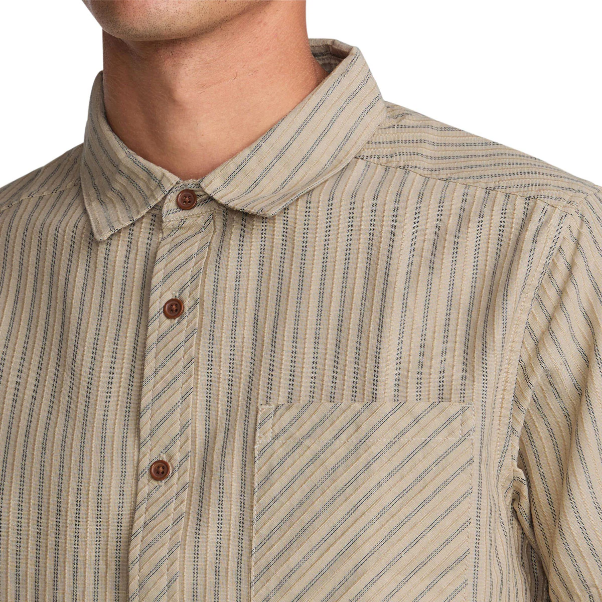 RVCA Archive Stripe Shirt - Light Khaki - Image 5