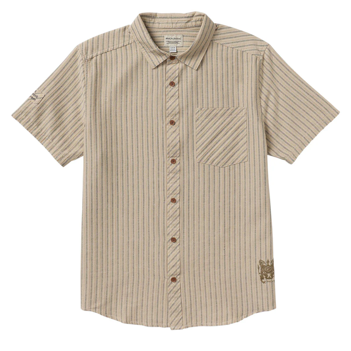 RVCA Archive Stripe Shirt - Light Khaki - Image 6