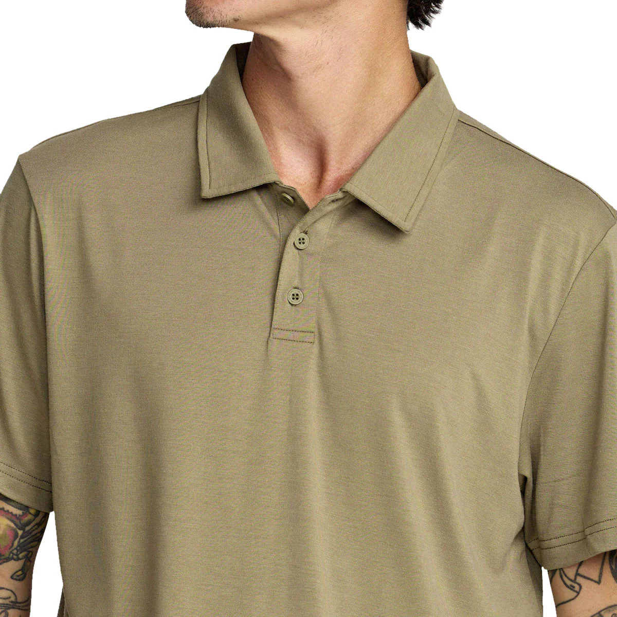 RVCA Balance Polo Shirt - Covert Green - Image 4