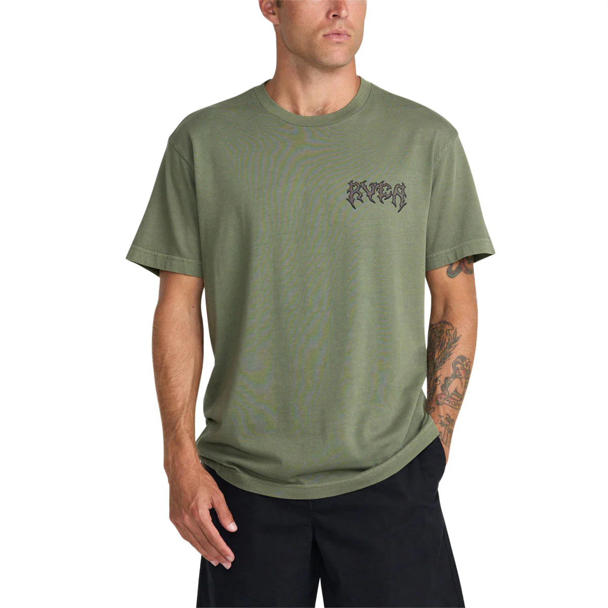 RVCA Cobra Empire T-Shirt - Olive - Image 3