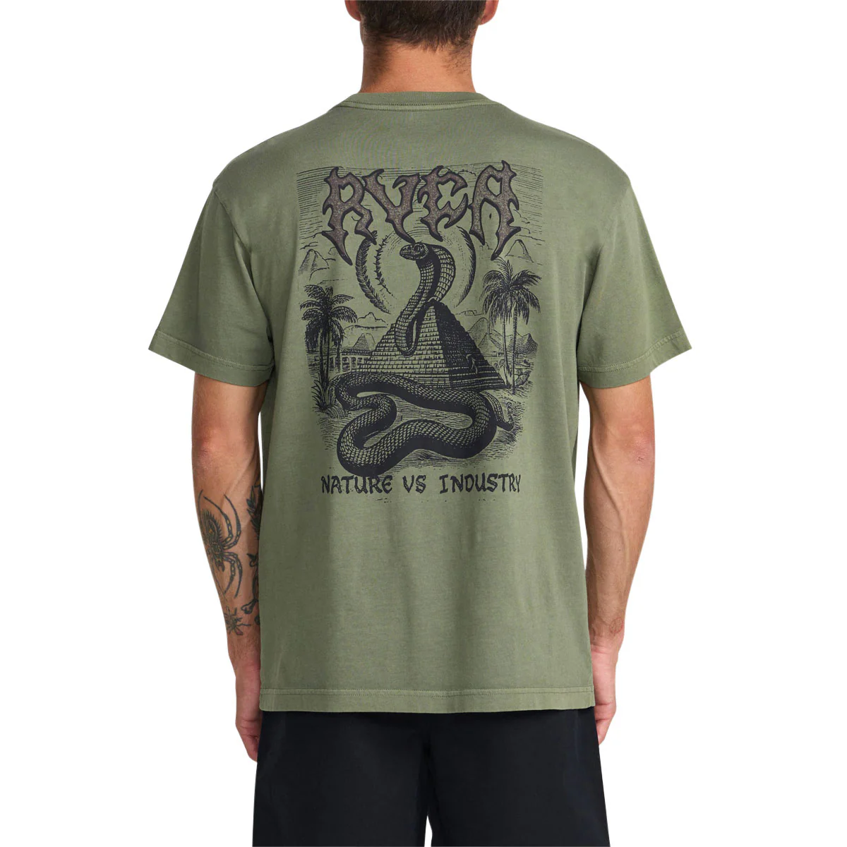RVCA Cobra Empire T-Shirt - Olive - Image 4