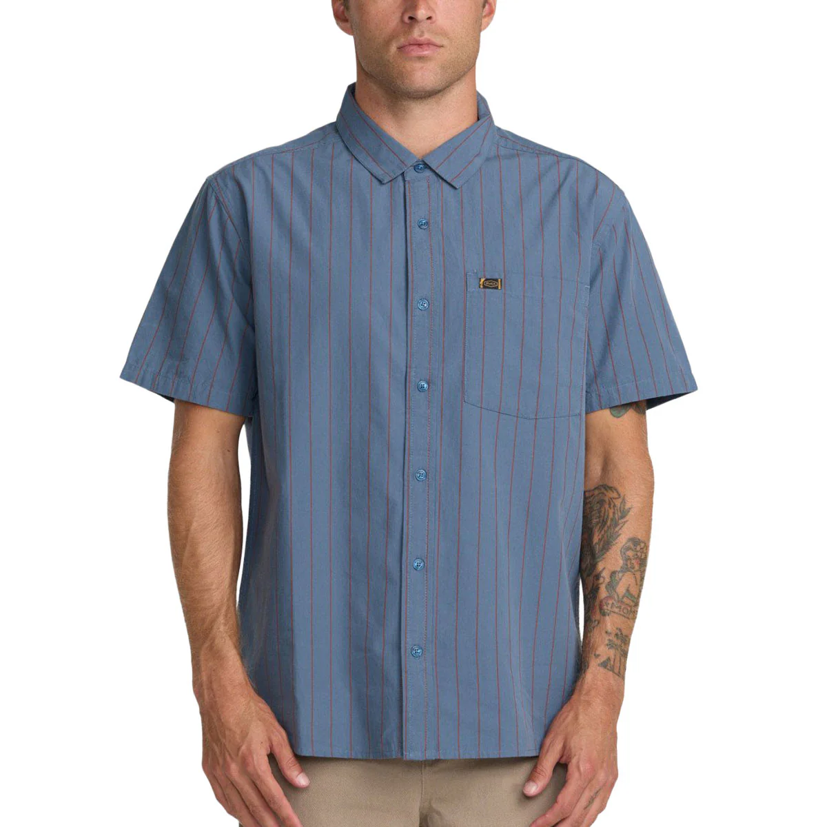 RVCA Dayshift Workwear Stripe Shirt - Vintage Navy