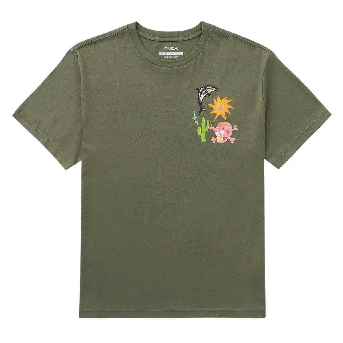 RVCA High On Life T-Shirt - Olive - Image 2