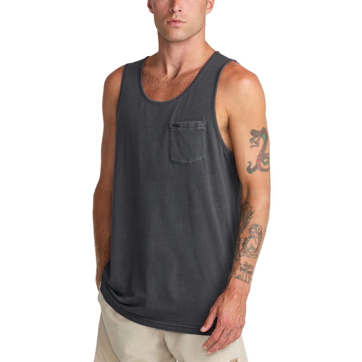 RVCA PTC 2 Pigment Tank Top - Pirate Black - Image 5