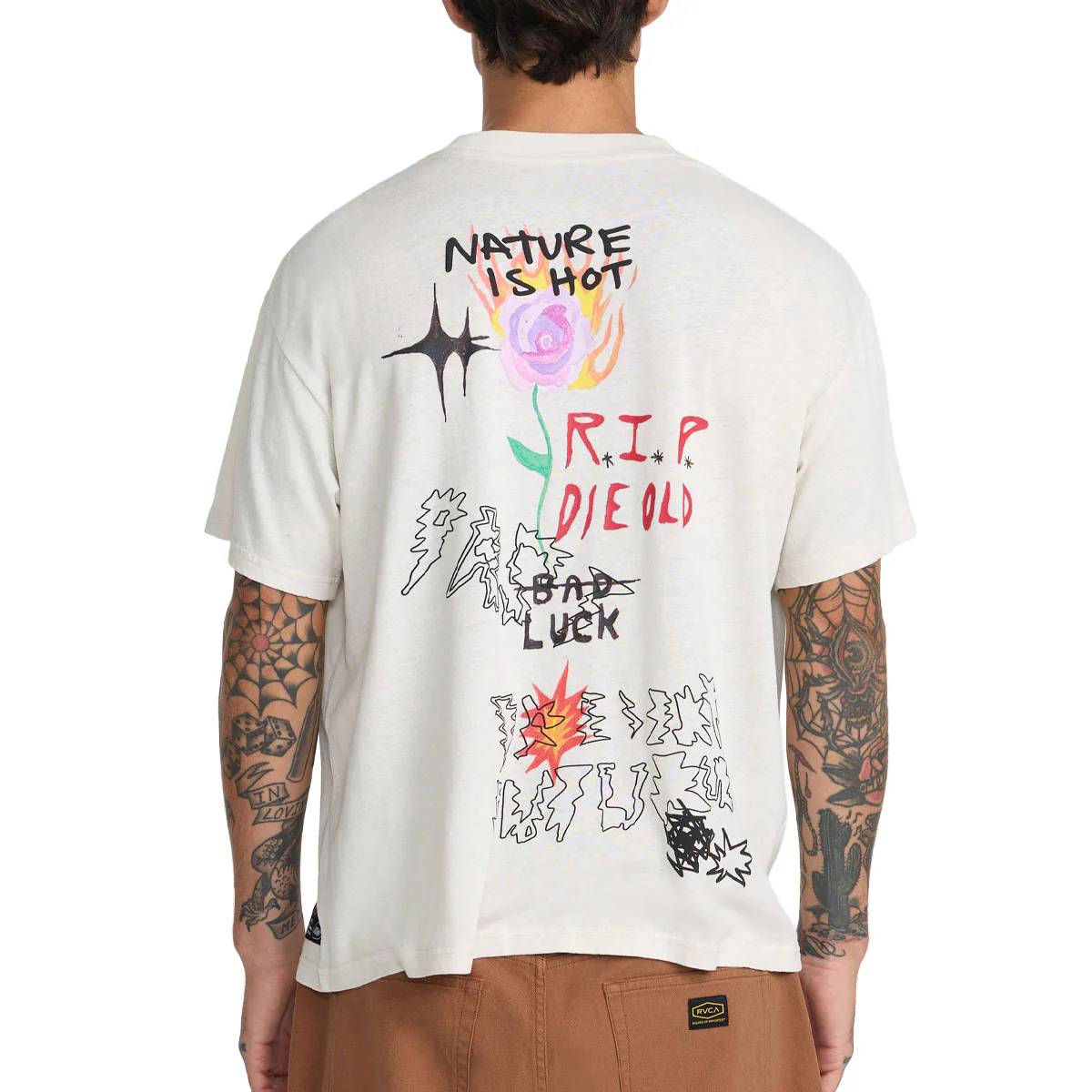 RVCA Ride The Wave Hemp T-Shirt - Ceramic - Image 2