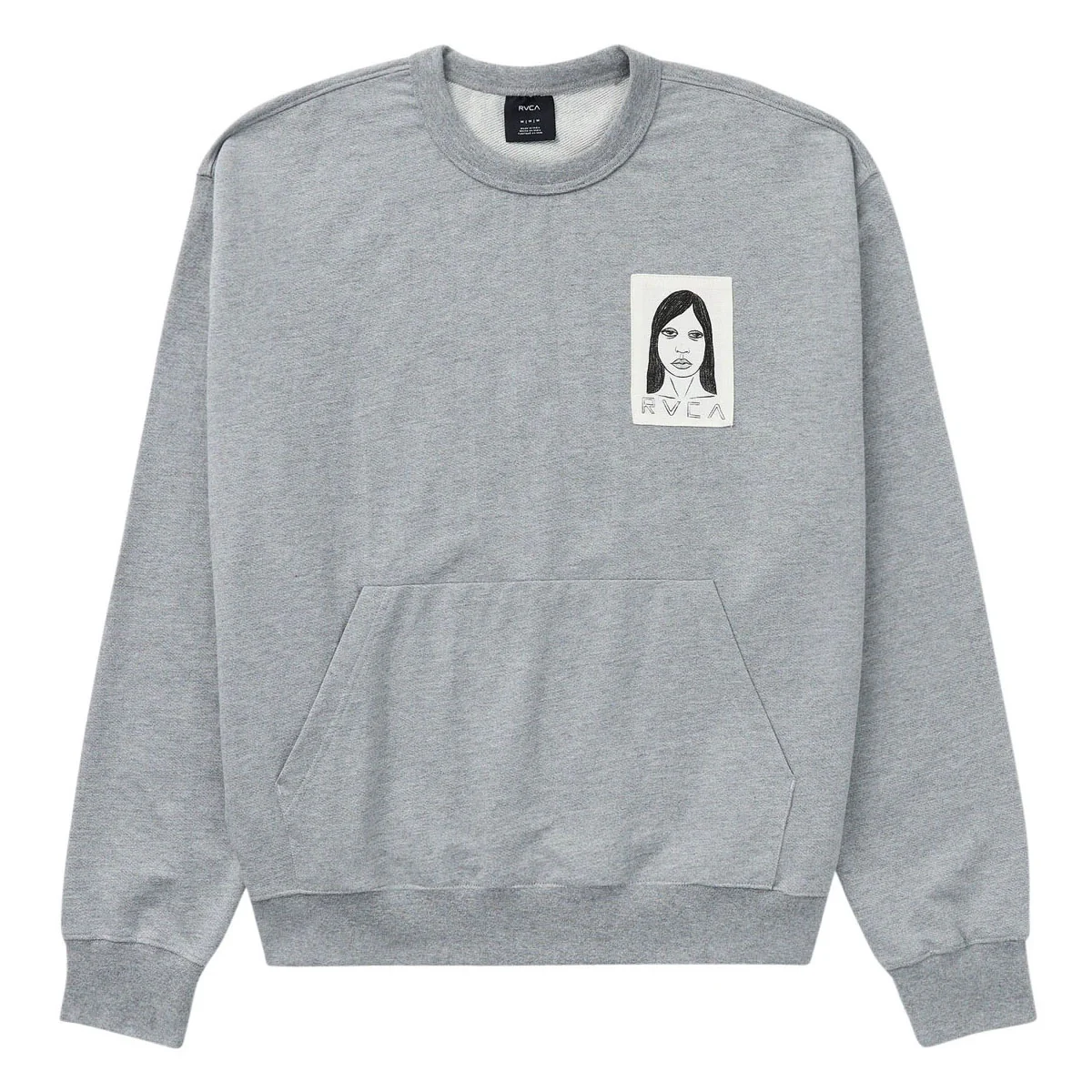 RVCA Sleepy Girl Pocket Crew Sweatshirt - Charcoal Heather - Image 5