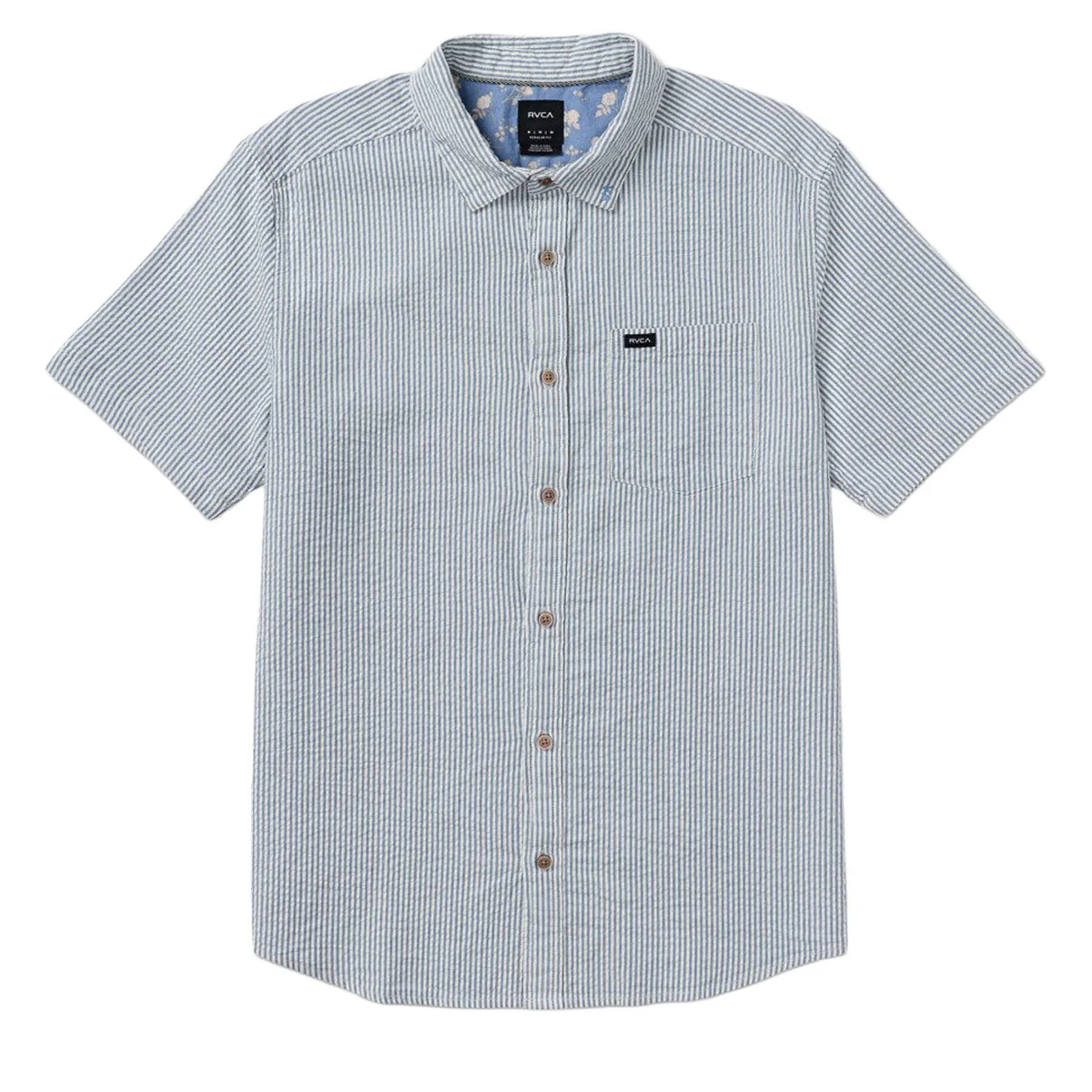 RVCA Thatll Do Seersucker Shirt - Vintage Navy - Image 5