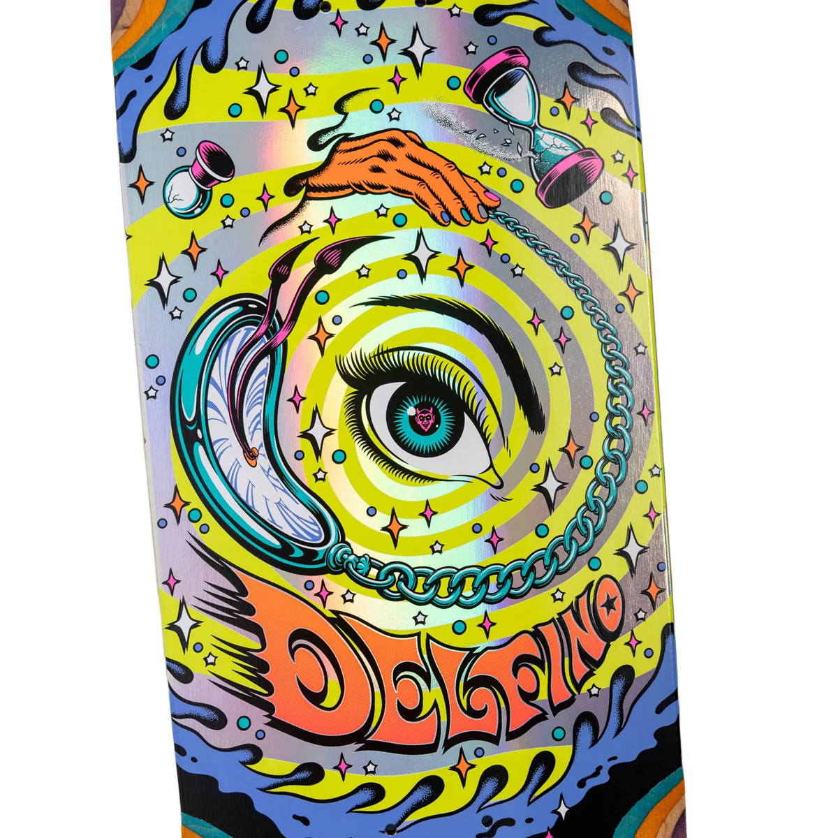 Santa Cruz Delfino Pinball Vision Pro Shaped Skateboard Deck - 9.14" - Image 4