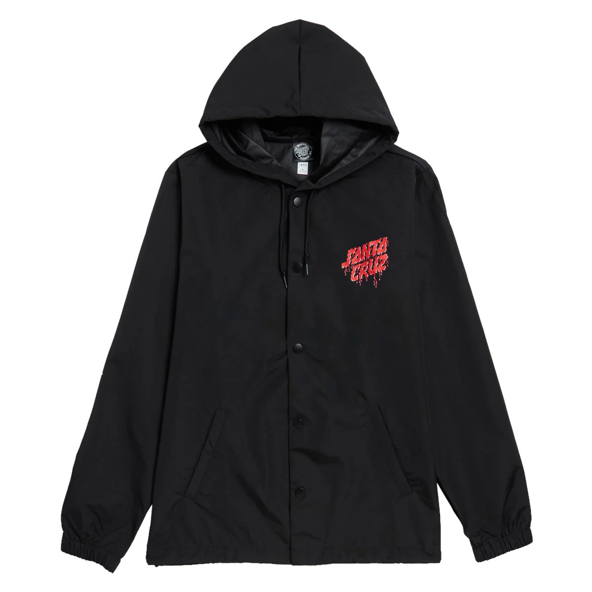 Santa Cruz Delfino Spotlight Dot Hooded Windbreaker Jacket - Black